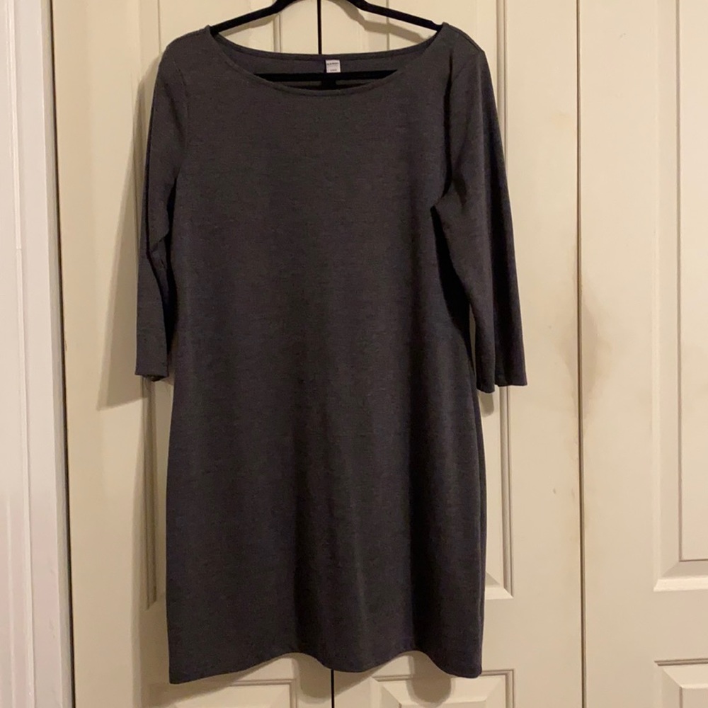 Old Navy Gray 3/4 Sleeve Dress size L